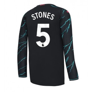 Lacne Muži Futbalové dres Manchester City John Stones #5 2023-24 Dlhy Rukáv - Tretina